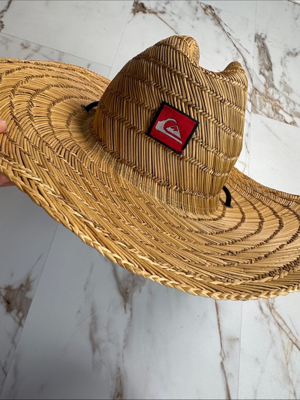 Quicksilver Straw Logo Hat Sz L/XL Beachy Resortwear Travel Fish Boat